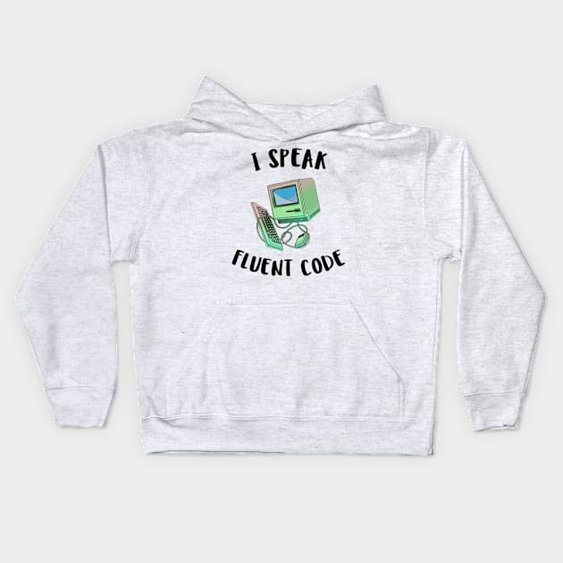 i speak fluent code Kids Hoodie by juinwonderland 41